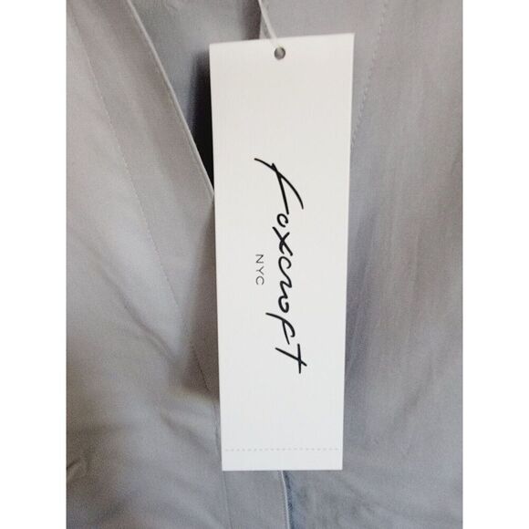 Foxcroft NYC XL Women’s Long Sleeve Easy Care Solid Poplin Blouse SilverGray NWT - Picture 9 of 10